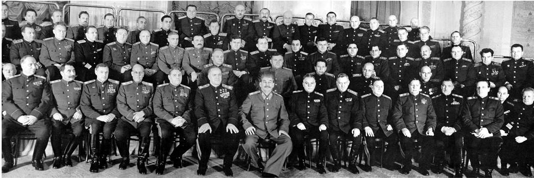 Generalissimo of the Soviet Union. Stalin in the group of marshals ...